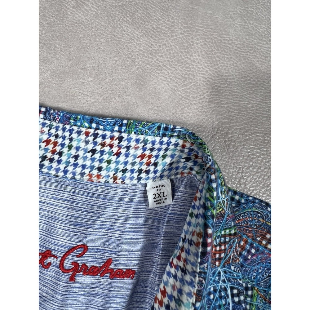 Robert Graham Shirt Size XXL Gustave Multicolored Paisley Flip Cuff Button Down - Picture 4 of 10